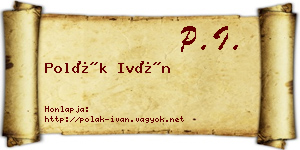 Polák Iván névjegykártya